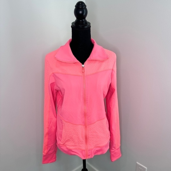 Trina Turk Recreation Pink Athletic Zip Up (L) - Picture 2 of 10